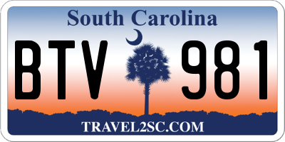 SC license plate BTV981