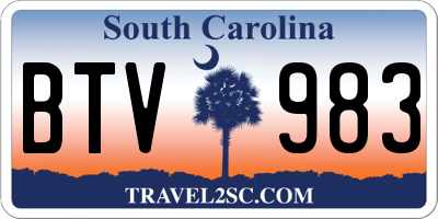 SC license plate BTV983