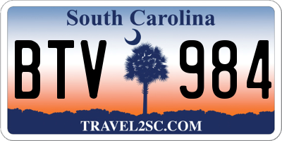 SC license plate BTV984