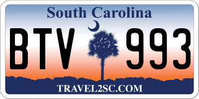 SC license plate BTV993