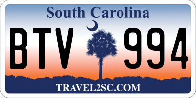 SC license plate BTV994