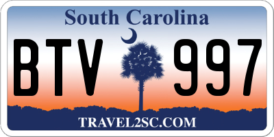 SC license plate BTV997