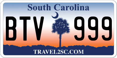 SC license plate BTV999