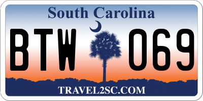 SC license plate BTW069