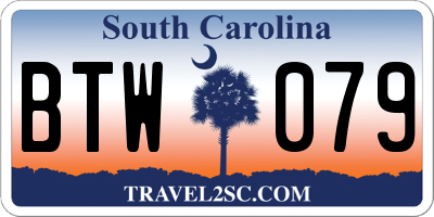 SC license plate BTW079