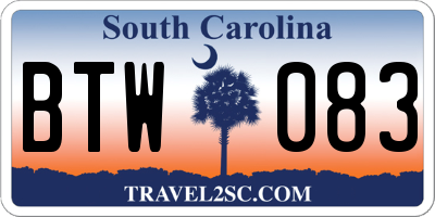 SC license plate BTW083