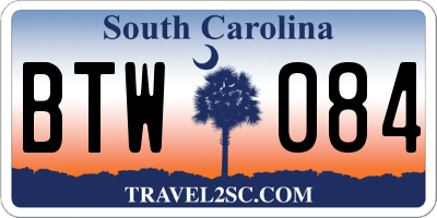 SC license plate BTW084