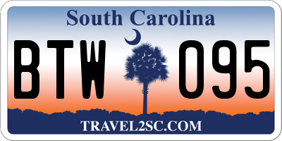 SC license plate BTW095