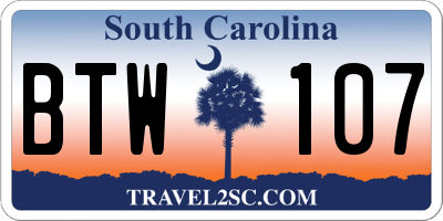 SC license plate BTW107