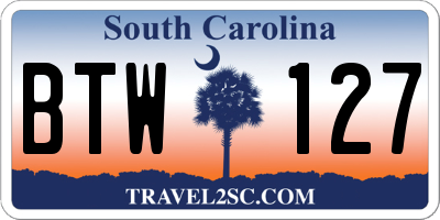 SC license plate BTW127