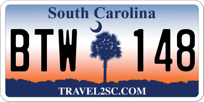 SC license plate BTW148