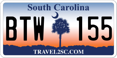 SC license plate BTW155