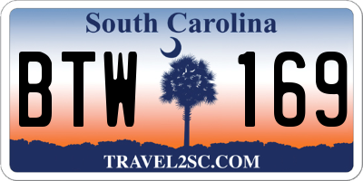 SC license plate BTW169