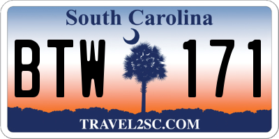 SC license plate BTW171
