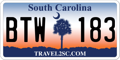 SC license plate BTW183