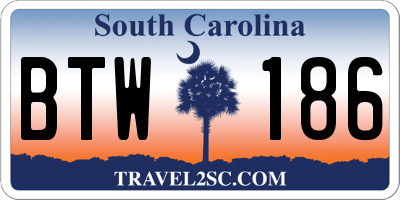 SC license plate BTW186
