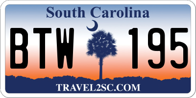 SC license plate BTW195