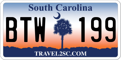 SC license plate BTW199