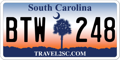 SC license plate BTW248