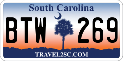 SC license plate BTW269