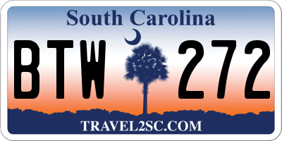 SC license plate BTW272
