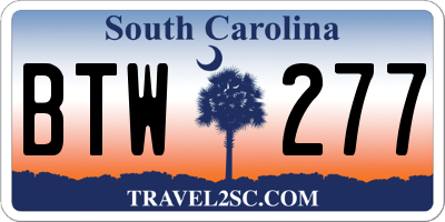 SC license plate BTW277
