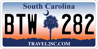 SC license plate BTW282