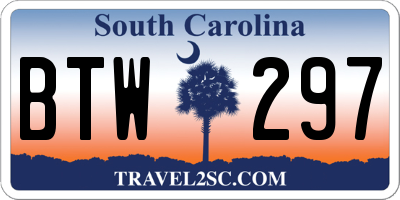 SC license plate BTW297