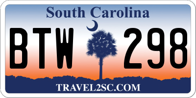 SC license plate BTW298