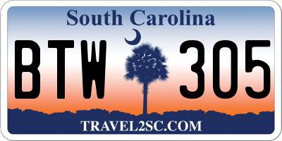 SC license plate BTW305