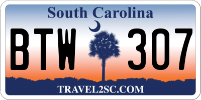 SC license plate BTW307