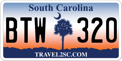 SC license plate BTW320