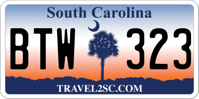 SC license plate BTW323