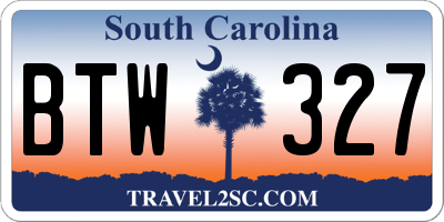 SC license plate BTW327