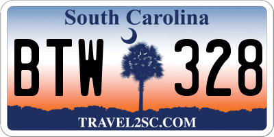 SC license plate BTW328