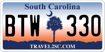 SC license plate BTW330