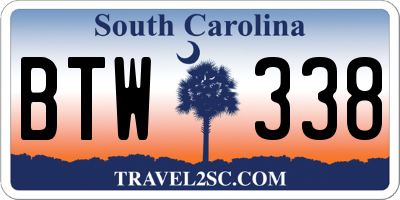 SC license plate BTW338