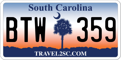 SC license plate BTW359