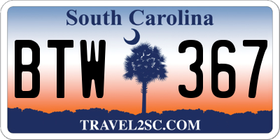 SC license plate BTW367