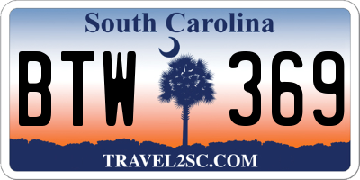 SC license plate BTW369