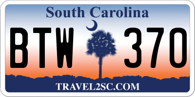 SC license plate BTW370