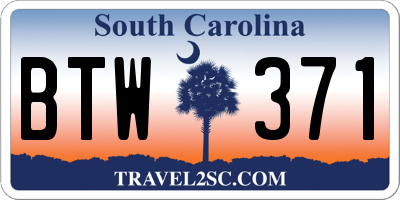 SC license plate BTW371