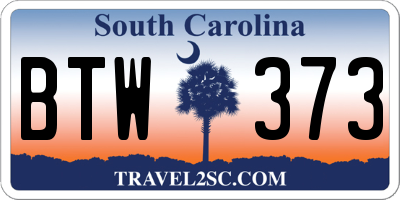 SC license plate BTW373