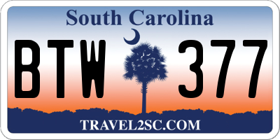 SC license plate BTW377