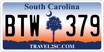 SC license plate BTW379