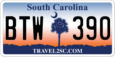 SC license plate BTW390