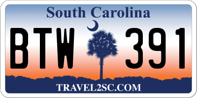 SC license plate BTW391