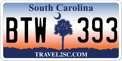SC license plate BTW393