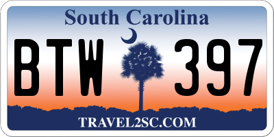 SC license plate BTW397