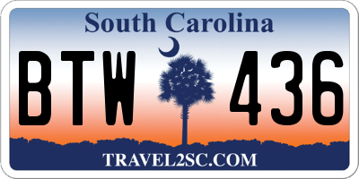 SC license plate BTW436